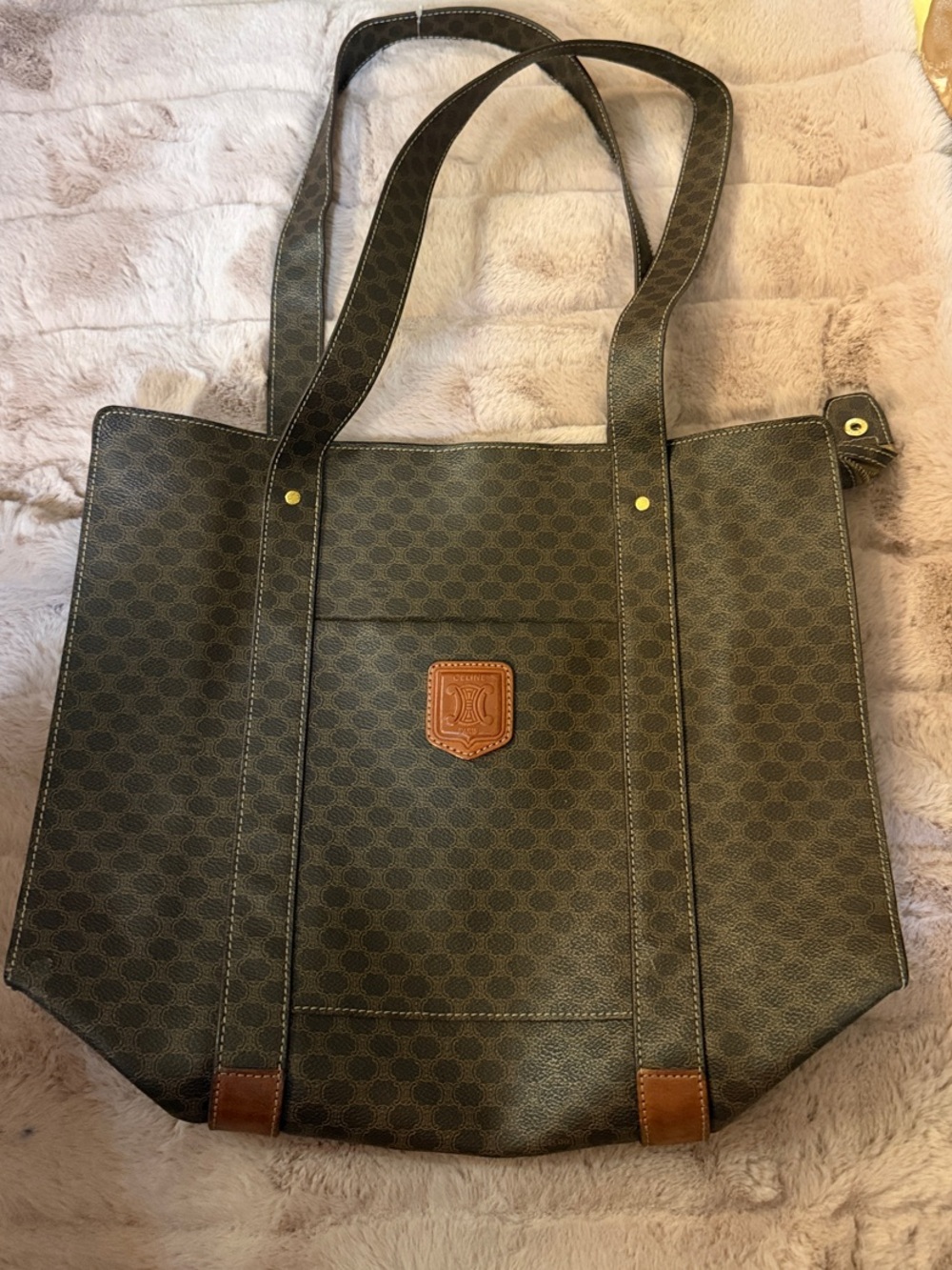 Celine Macadam Canvas Tote In Pristine Vintage Condition